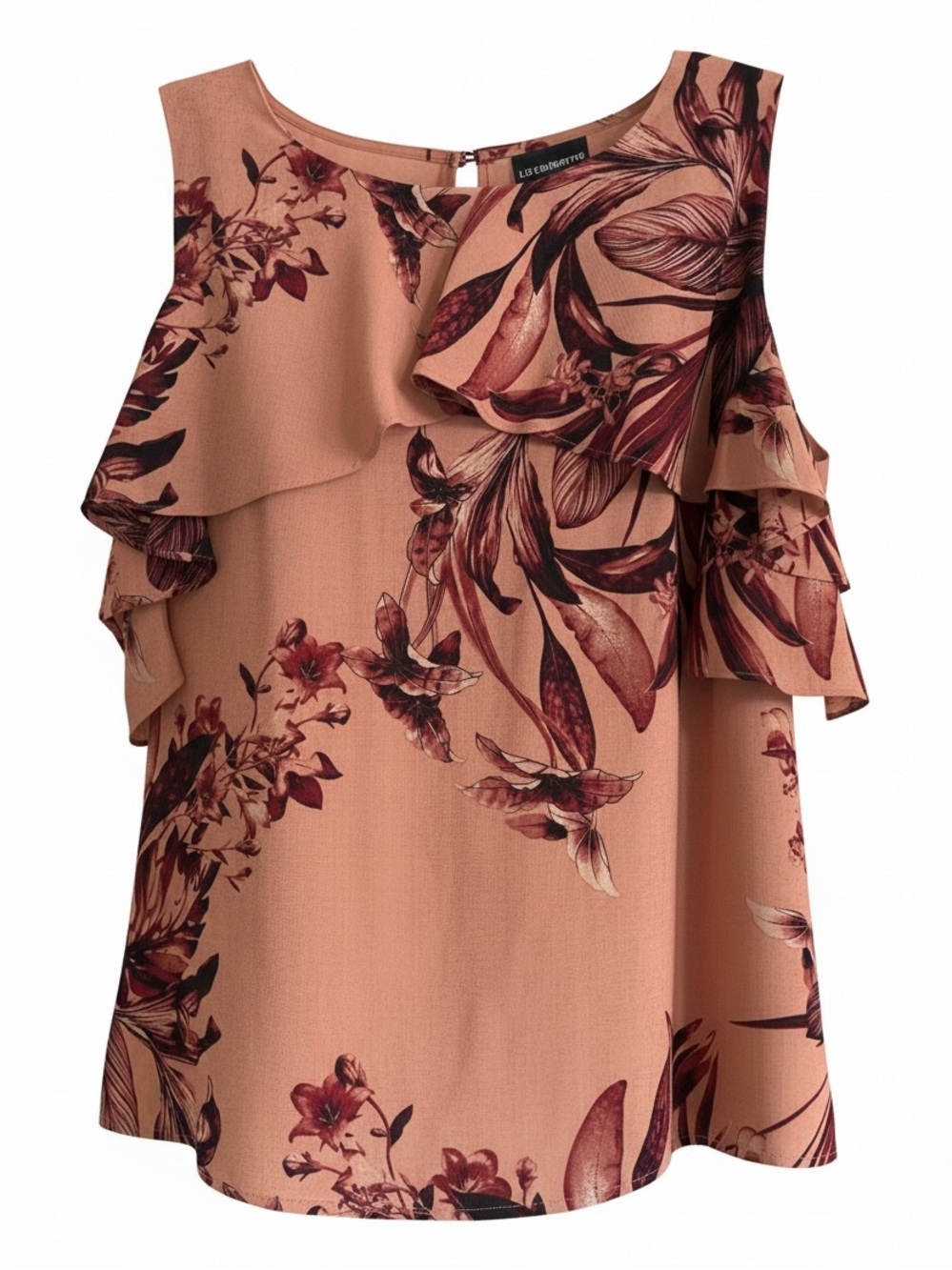 Liz Claiborne Career Cold-Shoulder Floral Blouse